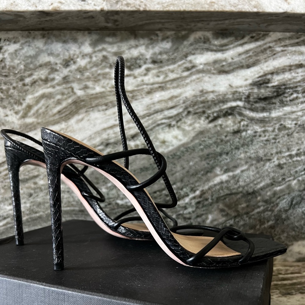 Schutz Elegant Black Strappy Heels